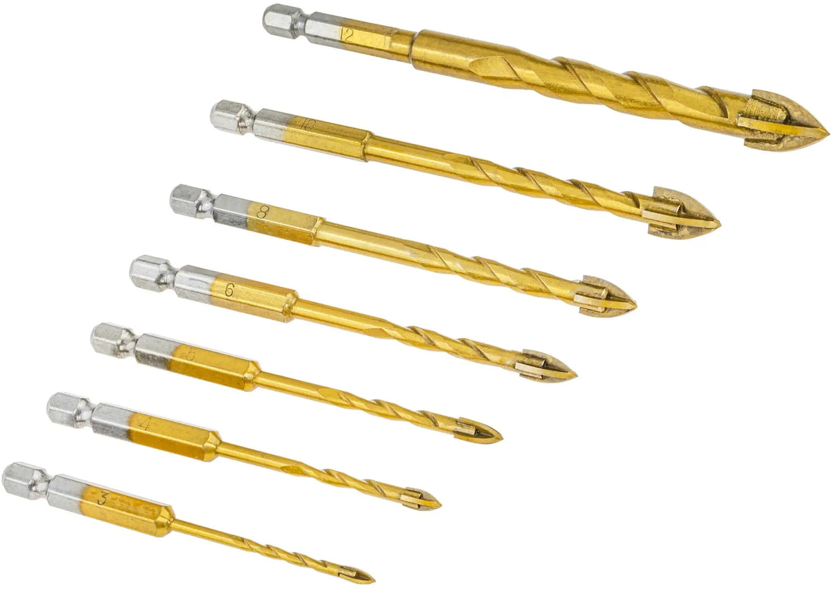 Glass Drill Tile Drill 7 Pcs Ceramic Drill 3/4/5/6/8/10/12mm Tiles Porcelain