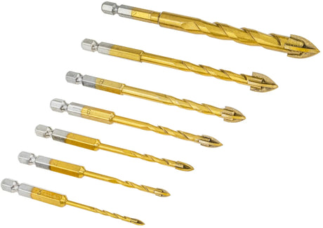 Glass Drill Tile Drill 7 Pcs Ceramic Drill 3/4/5/6/8/10/12mm Tiles Porcelain