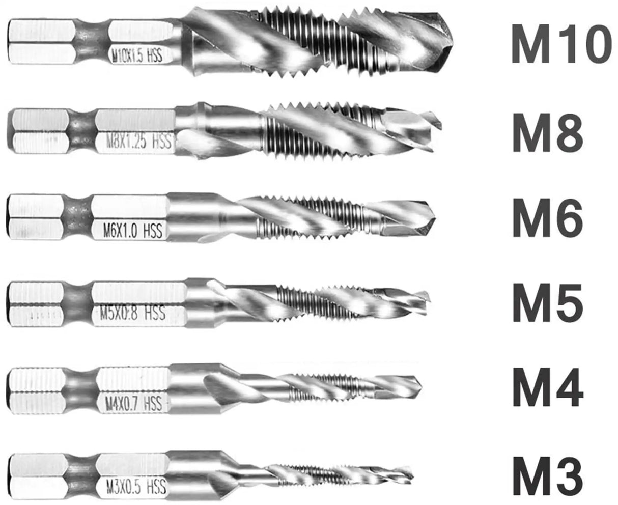 HSS Tap M3 - M10 Hexagon Tap Set - 6-piece set