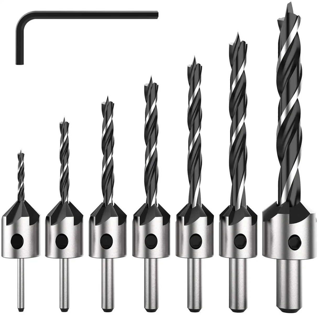 7-piece wood drill set HSS countersink drill bit for wood and plastic