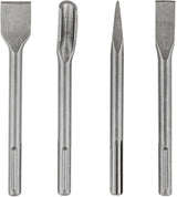 SDS Max chisel 250 mm set of 4 pieces channel pointed flat wide spade chisel