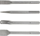 SDS Max chisel 250 mm set of 4 pieces channel pointed flat wide spade chisel