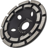 Absaughaube für Winkelschleifer + 2x PREMIUM Diamantschleiftopf 125 mm Beton Segment Schleifteller