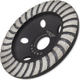 Absaughaube für Winkelschleifer + 2x PREMIUM Diamantschleiftopf 125 mm Beton Turbo Segment Stein Estrich